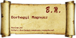 Borhegyi Magnusz névjegykártya